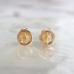🔥SALE🔥14kgf シトリン の ワイヤー スタッドピアス