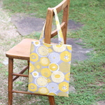 お散歩バッグ★北欧花　黄×グレー