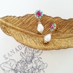 vividビジュー　コットンパールピアス