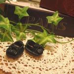 【本革・オビツ１１・靴】フリンジシューズ・黒