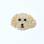 K様ご予約品☆ベージュのわんちゃんブローチ