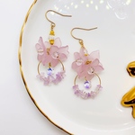 ＊fleurs＊アメジスト×スワロフスキー   ピアス  イヤリング