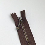 5本組 YKK玉付きファスナー20cm #570 ビターチョコ  (金具：アンティークゴールド)