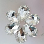 ビジュー 12個 クリスタルガラス 雫 水滴 14x10mm クリスタル色 (JDP14GSKJJHU)