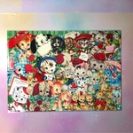 クリスマス　デザインペーパー♡ぎゅうぎゅう♪レトロアニマル　A4サイズ   10枚セット  