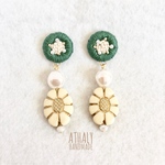 刺繍ピアス ＊ｇｒｅｅｎ