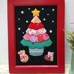 和のクリスマス  ちりめん押し絵フレーム
