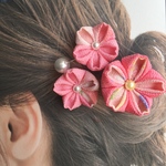 つまみ細工桜のＵ4本ピンセット