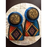 エスニック刺繍のオリエンタルボタンピアス