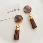 べっこうとタッセルのピアス☆