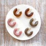 marble hoop pierce/earring