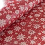 （A3）クリスマス　ラッピングペーパー赤に映える雪の結晶　4枚