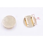 送料無料 2個 帯留め金具 丸皿 20mm 台座パーツ ゴールド【2ヶ】 M2220