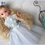 リカちゃんサイズ　22cmドールサイズ 　 aqua flora snow