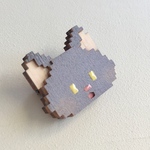 【　クロ　】カクカクどうぶつブローチ