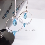 SWAROVSKI  アクアマリン フープ ピアス/イヤリング