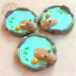 ほのぼの♨温泉とカピバラの箸置き【柚子】
