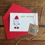 【紙刺繍】MERRY CHRISTMAS（サンタクロース）