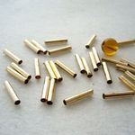 ビーズクラブ メタルビーズ ロンデル★棒管★金★15mm★100個[4582434304511]