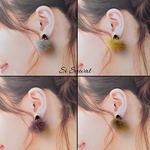 ミニビジュー×ファーキャッチ付きピアス/イヤリング