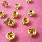 ビーズクラブ メタルビーズ ロンデル スペーサー 金 平型 45個 6mm[4582434302333] 