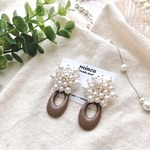 𓐍つぶつぶパール×ココアブラウン𓐍ピアス/イヤリング 大ぶり    秋　冬　オータムカラー　秋色　　モカ