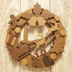 クリスマス☆木製リース☆トイプードルが付いたクリスマスリース☆Christmas☆Xmas