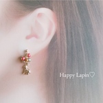 【再販】うさぎ&バルーンピアス♡ (樹脂ピアス,イヤリング)
