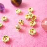 ビーズクラブ ロンデル メタルビーズ スペーサー 金 平型 45個 5mm 