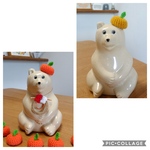 しろくま貯金箱のみかん帽子