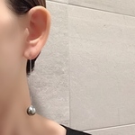専用ページ　silver タヒチパール　一粒　ロング　イヤリング