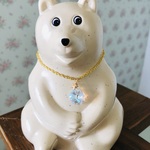 しろくま貯金箱　スワロフスキーと星のきらきらネックレス