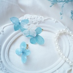 紫陽花のアシンメトリーイヤリング＆ピアス/カエルの王様との出会い
