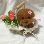 羊毛フェルト　カゴにぷ〜ちゃん