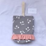 在庫限り❁さくらんぼ柄フリルシューズバッグ  A（GRY×PK）