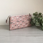 リバティのペタンコふたごポーチ　Whistlerピンク