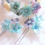 ♥髪飾り♥かんざし*浴衣に着物に☆繭の花ブルー
