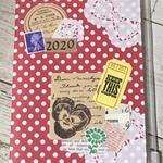 2020年スケジュール手帳（コラージュデザイン）⑦水玉レッドＡ