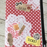 2020年スケジュール手帳（コラージュデザイン）⑧水玉レッドＢ