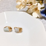 *和装にも*シーグラス の金継ぎピアス【秋冬カラー】
