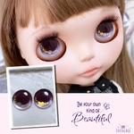 ブライス＊アイチップ 14mm パープルトイボックス 足短め＊ネオブライス/カスタムブライス