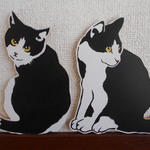 ２個セット　ねこ　猫　置物　ペット　オブジェ　インテリア　猫好き　パネル　Ａ