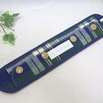 ●水筒の紐カバー、ベルトパッド（紺＆緑チェック)