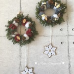 クリスマスリース　ちくたくボンボンXmasリース♪　2カラー