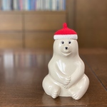 しろくま貯金箱 どんぐり帽子〜クリスマスver〜