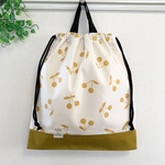 お着替え入れ（体操服入れ）◆女の子◆チェリー柄(ナチュラル)