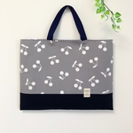 レッスンバッグ◆女の子◆チェリー柄(グレー)