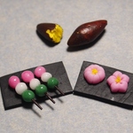 ミニチュア　おやつセット　ねりきり 団子 焼き芋 未接着