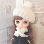 再販 送料無料໒꒱· ﾟ モフモフ ベレー帽セット(White）