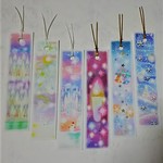選べる冬の栞(しおり)　3枚1セット　パステルアートによるブックマーク
